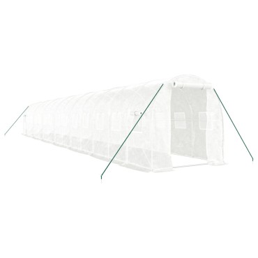 vidaXL Θερμοκήπιο με Ατσάλινο Πλαίσιο Λευκό 28 μ² 14 x 2 x 2 μ.