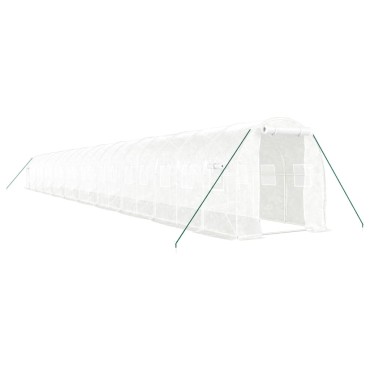 vidaXL Θερμοκήπιο με Ατσάλινο Πλαίσιο Λευκό 40 μ² 20 x 2 x 2 μ.