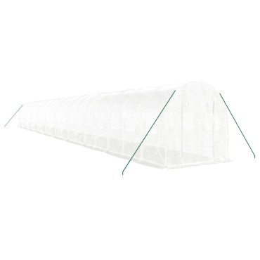 vidaXL Θερμοκήπιο με Ατσάλινο Πλαίσιο Λευκό 40 μ² 20 x 2 x 2 μ.