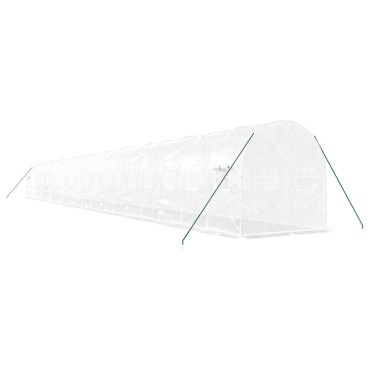 vidaXL Θερμοκήπιο με Ατσάλινο Πλαίσιο Λευκό 40 μ² 20 x 2 x 2 μ.