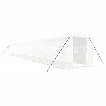 vidaXL Θερμοκήπιο με Ατσάλινο Πλαίσιο Λευκό 36 μ² 18 x 2 x 2 μ.