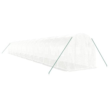 vidaXL Θερμοκήπιο με Ατσάλινο Πλαίσιο Λευκό 36 μ² 18 x 2 x 2 μ.