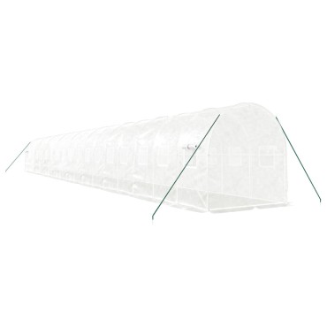 vidaXL Θερμοκήπιο με Ατσάλινο Πλαίσιο Λευκό 36 μ² 18 x 2 x 2 μ.