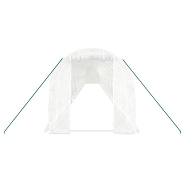 vidaXL Θερμοκήπιο με Ατσάλινο Πλαίσιο Λευκό 48 μ² 24 x 2 x 2 μ.