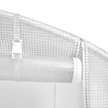 vidaXL Θερμοκήπιο με Ατσάλινο Πλαίσιο Λευκό 48 μ² 24 x 2 x 2 μ.
