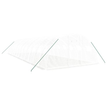 vidaXL Θερμοκήπιο Λευκό 48 μ² 12 x 4 x 2 μ. με Ατσάλινο Πλαίσιο