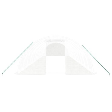 vidaXL Θερμοκήπιο Λευκό 48 μ² 12 x 4 x 2 μ. με Ατσάλινο Πλαίσιο