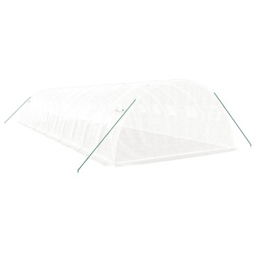 vidaXL Θερμοκήπιο Λευκό 48 μ² 12 x 4 x 2 μ. με Ατσάλινο Πλαίσιο