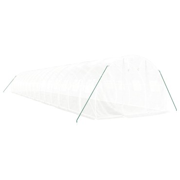 vidaXL Θερμοκήπιο Λευκό 48 μ² 16 x 3 x 2 μ. με Ατσάλινο Πλαίσιο