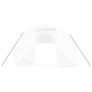 vidaXL Θερμοκήπιο Λευκό 48 μ² 16 x 3 x 2 μ. με Ατσάλινο Πλαίσιο