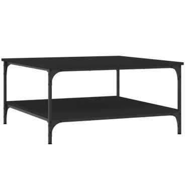 vidaXL Τραπεζάκι Σαλονιού Μαύρο 80x80x40cm από Επεξεργασμένο Ξύλο 1 τεμ.