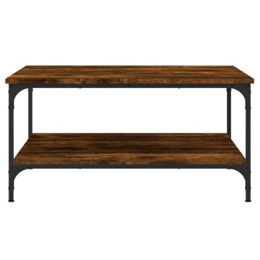 vidaXL Τραπεζάκι Σαλονιού Καπνιστή Δρυς 80x80x40cm Επεξεργασμ. Ξύλο 1 τεμ.