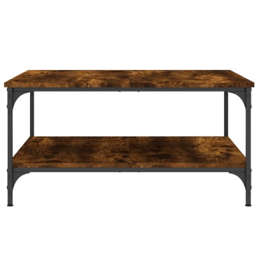 vidaXL Τραπεζάκι Σαλονιού Καπνιστή Δρυς 80x80x40cm Επεξεργασμ. Ξύλο 1 τεμ.
