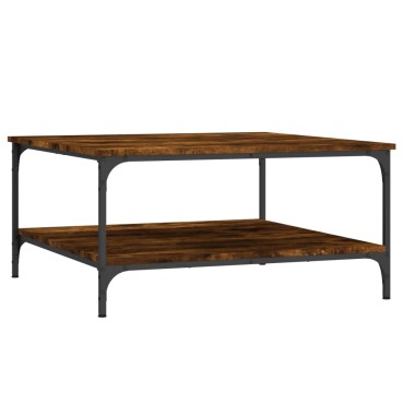 vidaXL Τραπεζάκι Σαλονιού Καπνιστή Δρυς 80x80x40cm Επεξεργασμ. Ξύλο 1 τεμ.