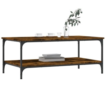 vidaXL Τραπεζάκι Σαλονιού Καπνιστή Δρυς 100x55x40cm Επεξεργ. Ξύλο 1 τεμ.