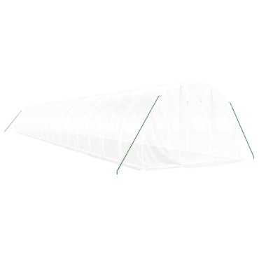 vidaXL Θερμοκήπιο Λευκό 54 μ² 18 x 3 x 2 μ. με Ατσάλινο Πλαίσιο