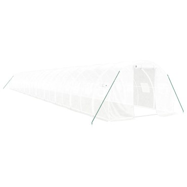 vidaXL Θερμοκήπιο Λευκό 66 μ² 22 x 3 x 2 μ. με Ατσάλινο Πλαίσιο