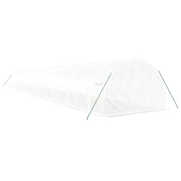 vidaXL Θερμοκήπιο Λευκό 66 μ² 22 x 3 x 2 μ. με Ατσάλινο Πλαίσιο