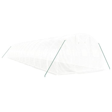 vidaXL Θερμοκήπιο Λευκό 42 μ² 14 x 3 x 2 μ. με Ατσάλινο Πλαίσιο