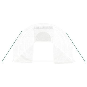 vidaXL Θερμοκήπιο Λευκό 42 μ² 14 x 3 x 2 μ. με Ατσάλινο Πλαίσιο
