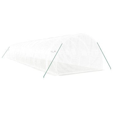 vidaXL Θερμοκήπιο Λευκό 42 μ² 14 x 3 x 2 μ. με Ατσάλινο Πλαίσιο