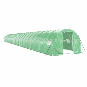 vidaXL Θερμοκήπιο Πράσινο 72 μ² 24 x 3 x 2 μ. με Ατσάλινο Πλαίσιο