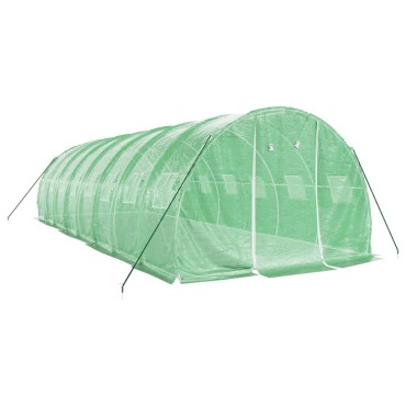 vidaXL Θερμοκήπιο Πράσινο 24 μ² 8 x 3 x 2 μ. με Ατσάλινο Πλαίσιο