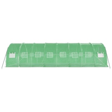 vidaXL Θερμοκήπιο Πράσινο 24 μ² 8 x 3 x 2 μ. με Ατσάλινο Πλαίσιο