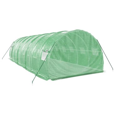 vidaXL Θερμοκήπιο Πράσινο 24 μ² 8 x 3 x 2 μ. με Ατσάλινο Πλαίσιο