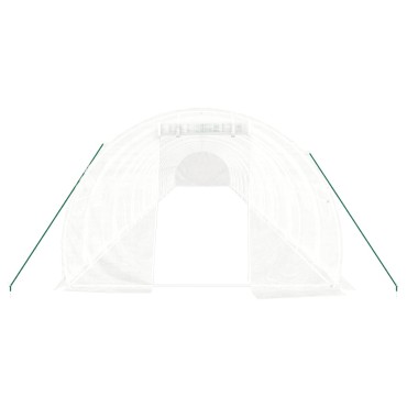 vidaXL Θερμοκήπιο Λευκό 60 μ² 20 x 3 x 2 μ. με Ατσάλινο Πλαίσιο