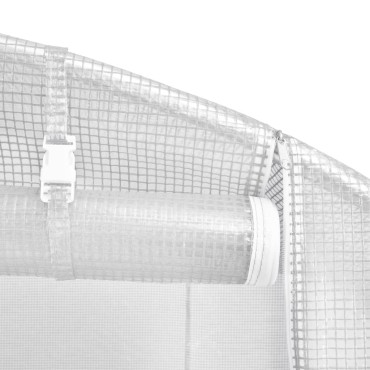 vidaXL Θερμοκήπιο Λευκό 60 μ² 20 x 3 x 2 μ. με Ατσάλινο Πλαίσιο