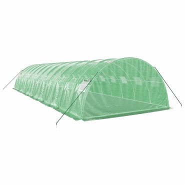 vidaXL Θερμοκήπιο Πράσινο 48 μ² 12 x 4 x 2 μ. με Ατσάλινο Πλαίσιο