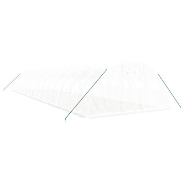 vidaXL Θερμοκήπιο Λευκό 64 μ² 16 x 4 x 2 μ. με Ατσάλινο Πλαίσιο