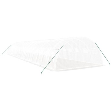 vidaXL Θερμοκήπιο Λευκό 64 μ² 16 x 4 x 2 μ. με Ατσάλινο Πλαίσιο