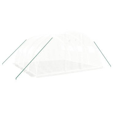 vidaXL Θερμοκήπιο Λευκό 16 μ² 4 x 4 x 2 μ. με Ατσάλινο Πλαίσιο