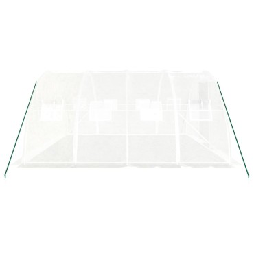 vidaXL Θερμοκήπιο Λευκό 16 μ² 4 x 4 x 2 μ. με Ατσάλινο Πλαίσιο