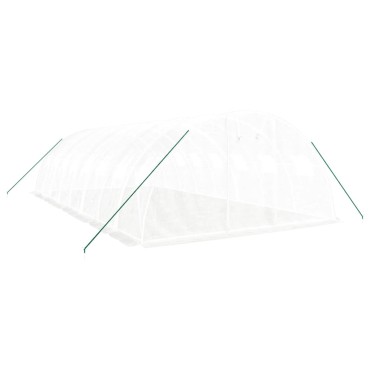 vidaXL Θερμοκήπιο Λευκό 32 μ² 8 x 4 x 2 μ. με Ατσάλινο Πλαίσιο