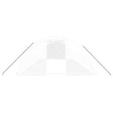 vidaXL Θερμοκήπιο Λευκό 32 μ² 8 x 4 x 2 μ. με Ατσάλινο Πλαίσιο