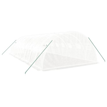 vidaXL Θερμοκήπιο Λευκό 32 μ² 8 x 4 x 2 μ. με Ατσάλινο Πλαίσιο