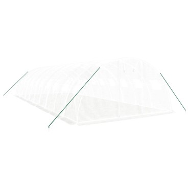 vidaXL Θερμοκήπιο Λευκό 40 μ² 10 x 4 x 2 μ. με Ατσάλινο Πλαίσιο