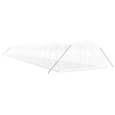 vidaXL Θερμοκήπιο Λευκό 88 μ² 22 x 4 x 2 μ. με Ατσάλινο Πλαίσιο