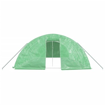 vidaXL Θερμοκήπιο Πράσινο 40 μ² 8 x 5 x 2,3 μ. με Ατσάλινο Πλαίσιο