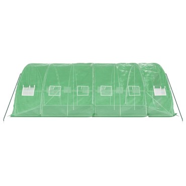 vidaXL Θερμοκήπιο Πράσινο 30 μ² 6 x 5 x 2,3 μ. με Ατσάλινο Πλαίσιο