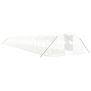 vidaXL Θερμοκήπιο Λευκό 96 μ² 24 x 4 x 2 μ. με Ατσάλινο Πλαίσιο