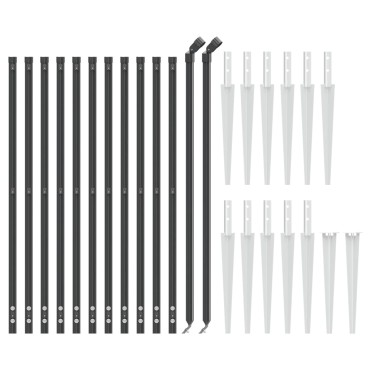 vidaXL Συρματόπλεγμα Περίφραξης Ανθρακί 0,8x25 μ. με Καρφωτές Βάσεις