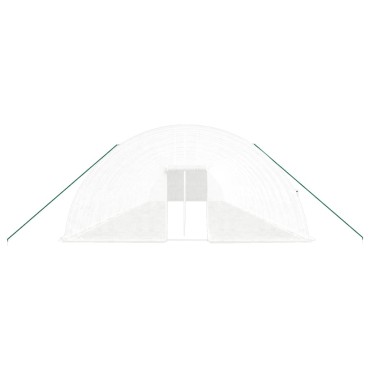 vidaXL Θερμοκήπιο με Ατσάλινο Πλαίσιο Λευκό 132 μ² 22 x 6 x 2,85 μ.