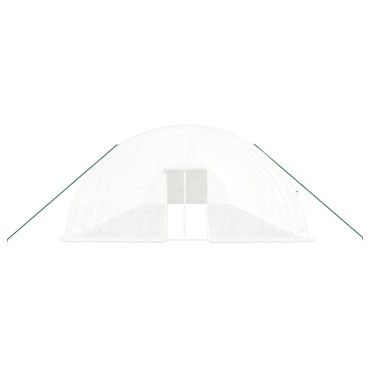 vidaXL Θερμοκήπιο με Ατσάλινο Πλαίσιο Λευκό 108 μ² 18 x 6 x 2,85 μ.