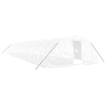 vidaXL Θερμοκήπιο με Ατσάλινο Πλαίσιο Λευκό 90 μ² 18 x 5 x 2,3 μ.