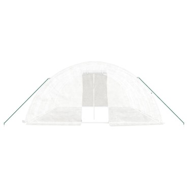vidaXL Θερμοκήπιο με Ατσάλινο Πλαίσιο Λευκό 30 μ² 6 x 5 x 2,3 μ.