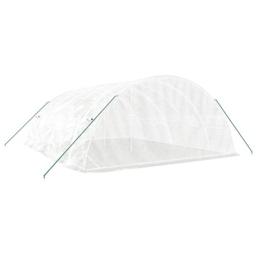 vidaXL Θερμοκήπιο με Ατσάλινο Πλαίσιο Λευκό 30 μ² 6 x 5 x 2,3 μ.